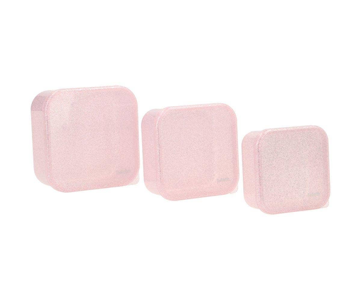 3 Boîtes à Déjeuner Rose Brillant à Paillettes