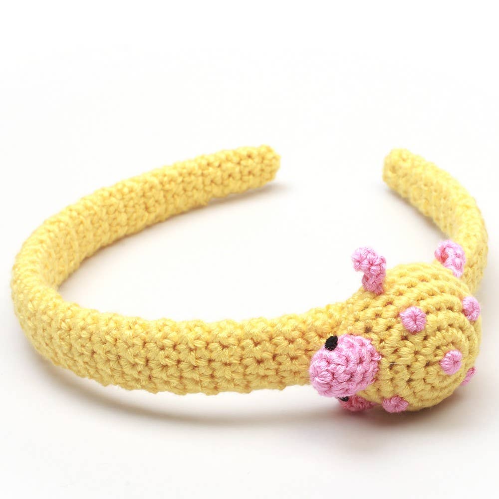 Headband with turtle - Yellow