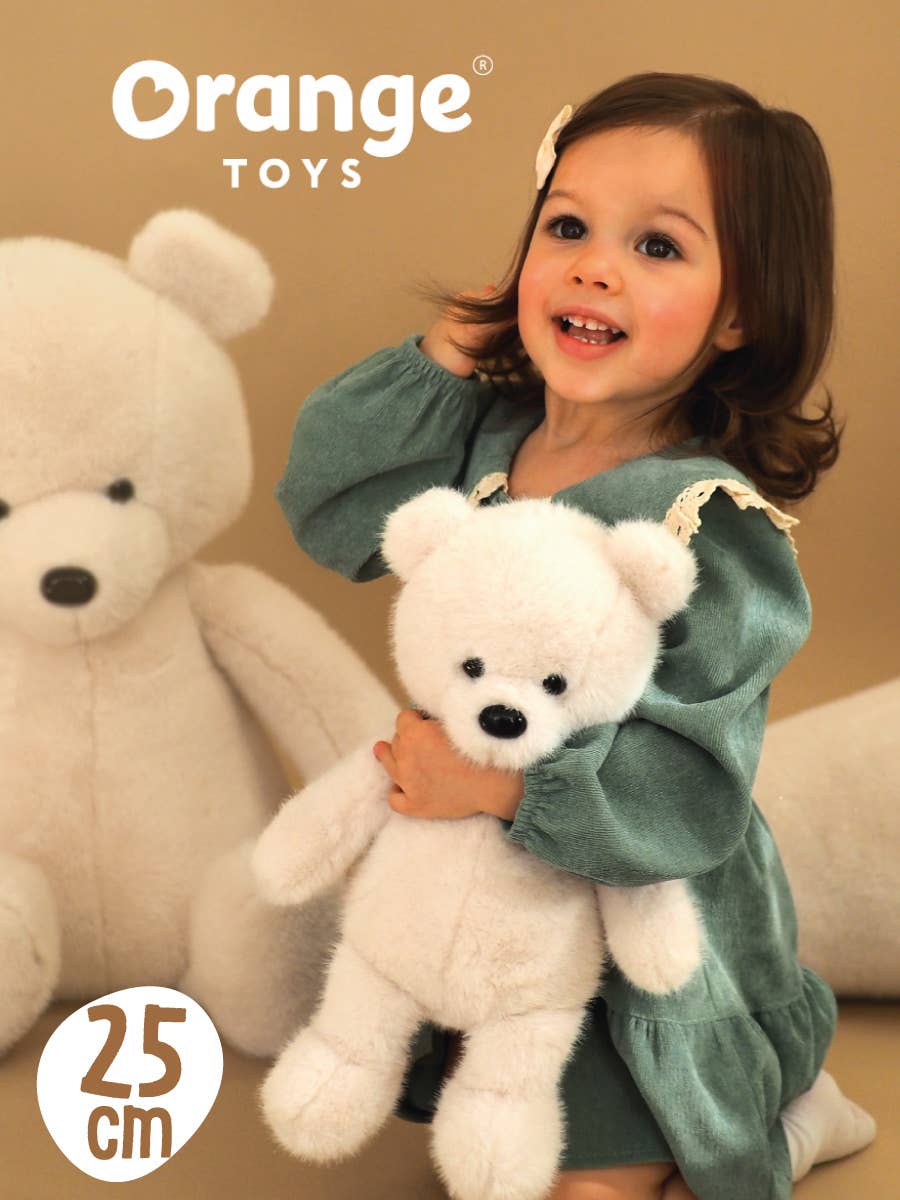 White teddy bear soft toy - 25 cm - 0+