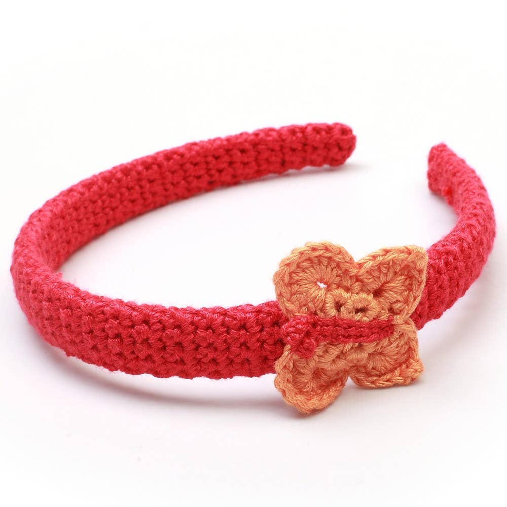 Haarband mit Schmetterling - Rot