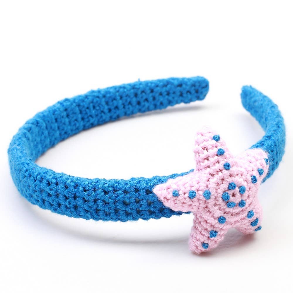Headband with starfish - Blue