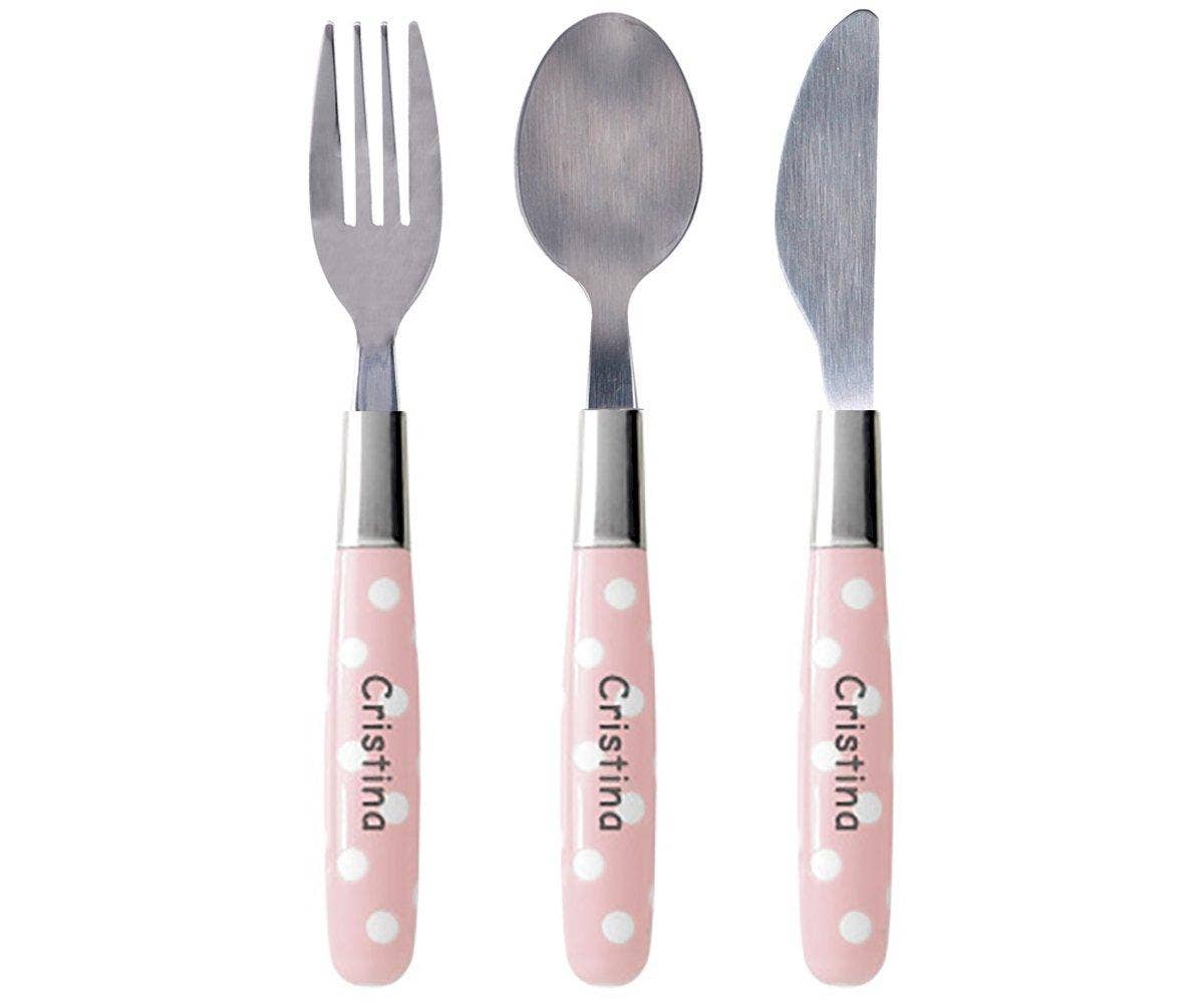 Powder Pink Polka Dot Cutlery Set