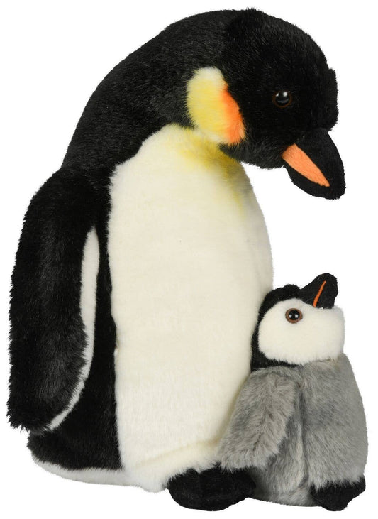 Emperor penguin plush toy with baby