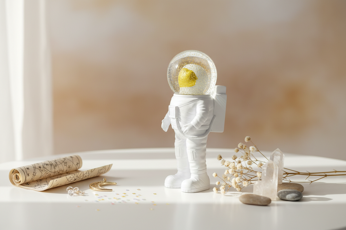 Vue complémentaire : Boule à Neige Astronaute Petit – Donkey Products