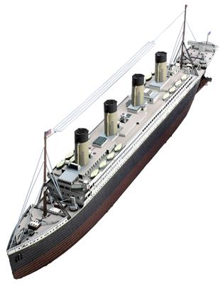 MetalEarth: PREMIUM SERIES - RMS TITANIC 28,96x3,1x8,13cm, maquette 3D en métal avec 3 feuilles, en boîte 13,5x22x2cm, 14+