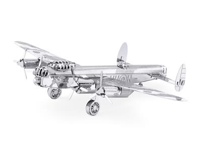 MetalEarth Aviation: BOMBARDIER LANCASTER 13.08x8.72x2.58cm, maquette 3D en métal avec 1 feuille, sur carte 12x17cm, 14+