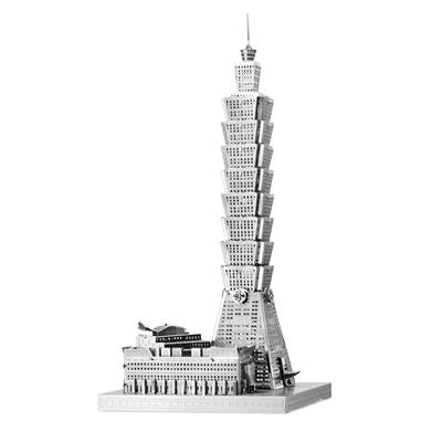 MetalEarth: ICONX - TAIPEI 101 16x8x6,5cm, maquette 3D en métal avec 2 feuilles, en boîte 13,5x22x2cm, 14+