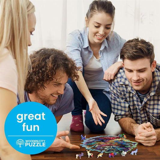 Puzzle en bois Lion moderne 250 pièces Wooden.City