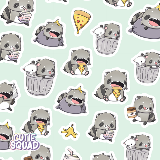 Wacky Raccoon Sticker Sheets