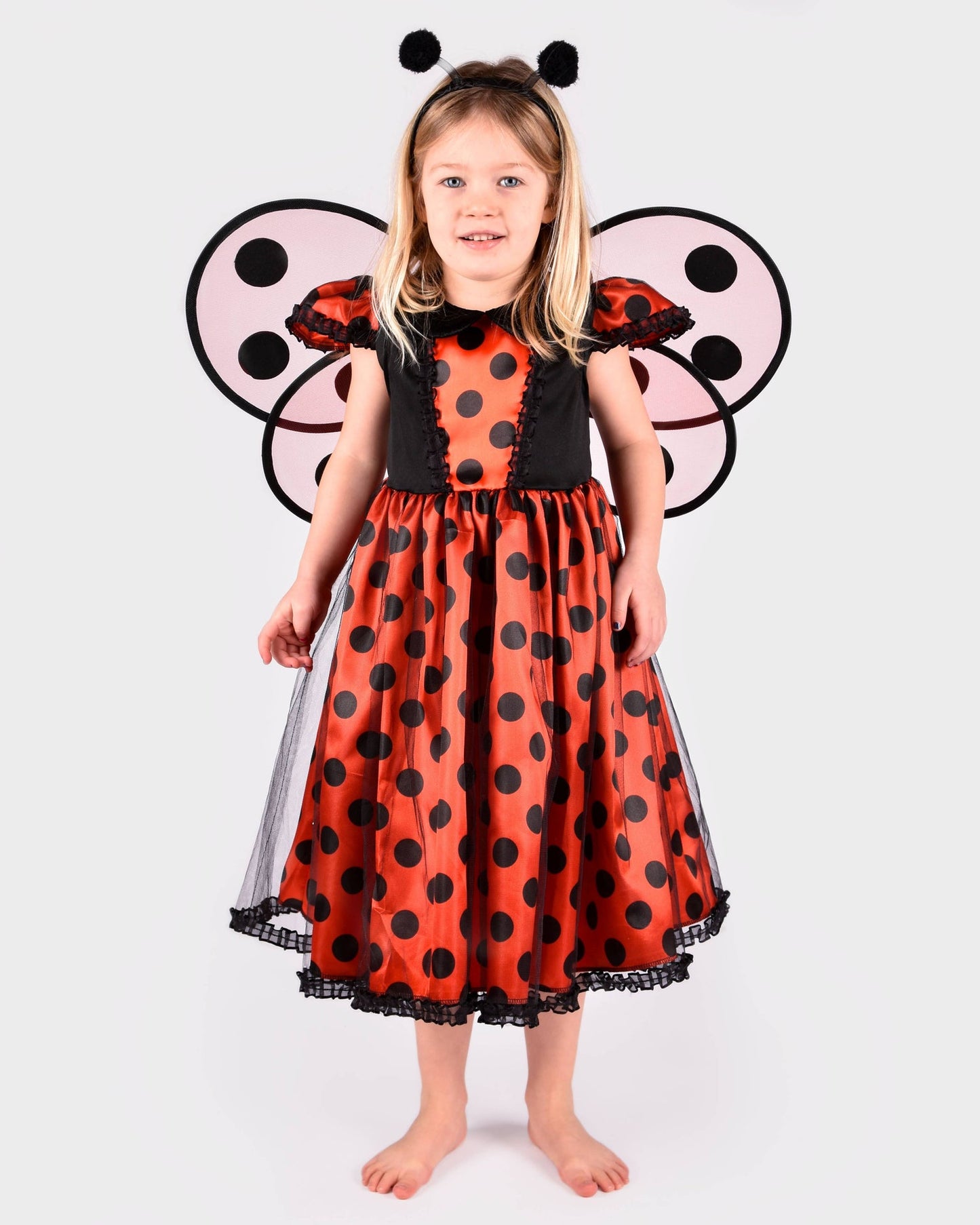 Ladybug dress with accessories for 2-4 years (size 98-104 cm)