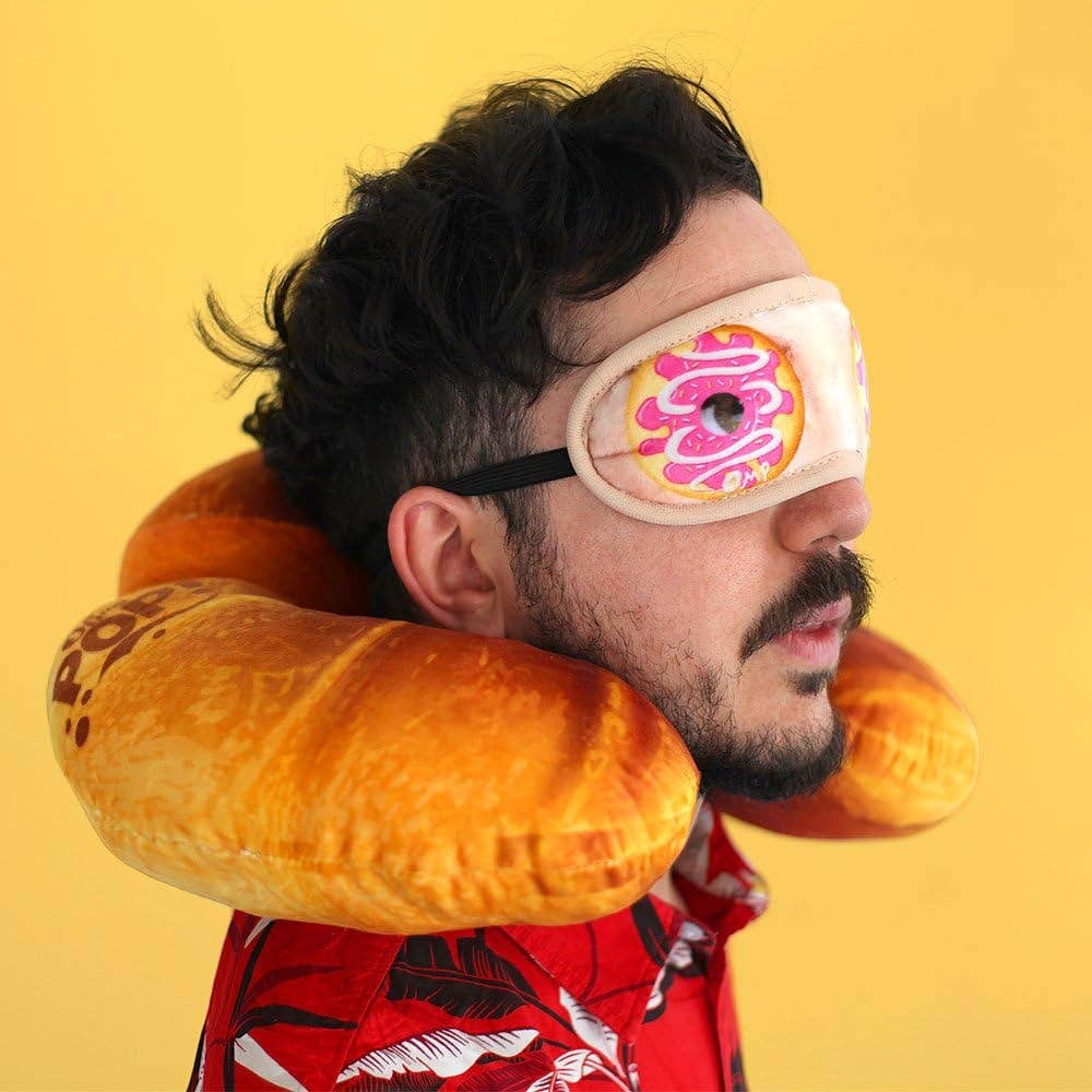 Coussin de Nuque et Masque de Sommeil Oh My Pop! « Croissant »