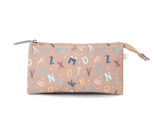 3 Compartment Pencil Case with Funny Alphabet Letters