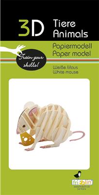 3D Paper Model - White Mouse
