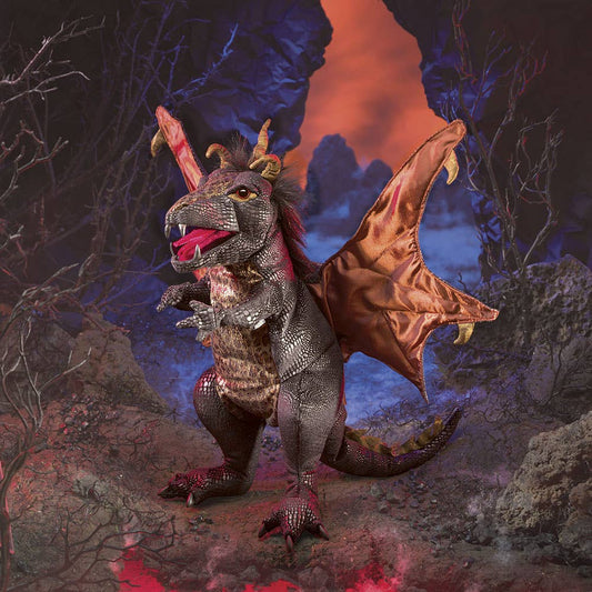 Marionnette à main Dragon noir 3069/ Dragon noir Folkmanis réaliste