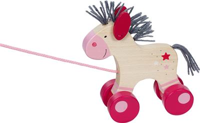 Animal à tirer: CHEVAL Lillie 15x6x15cm, bois, 1+