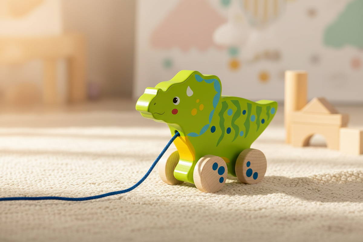 Animal à tirer - Dinosaure Vert – vue produit 2