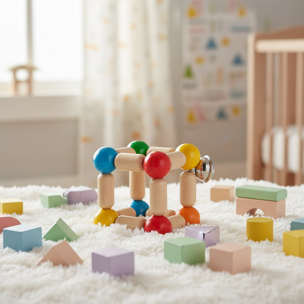 Hochet en bois Cube – vue produit 2