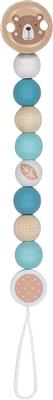Goki Baby Accroche Tétine: OURS L21cm, turquoise, bois