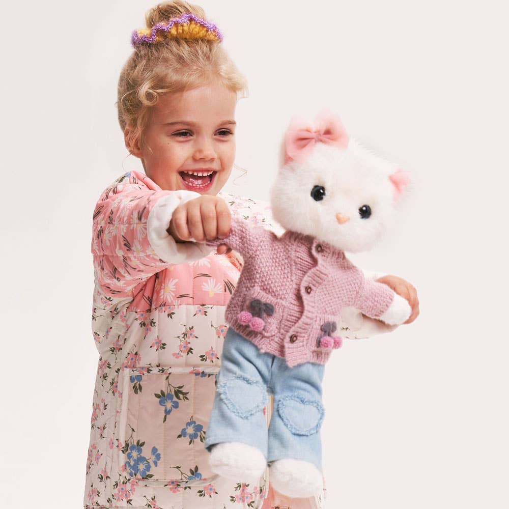 Peluche, Lucky Kitty, Lucky Sophie : Cerises en tricot 38 cm 3+