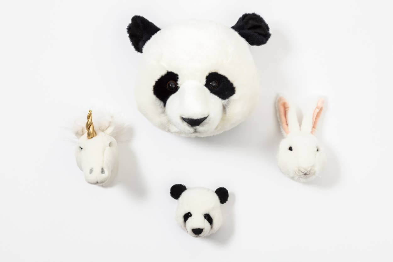 Mini Décoration Murale Peluche Têtes d'Animaux : Coffret - Wild & Soft
