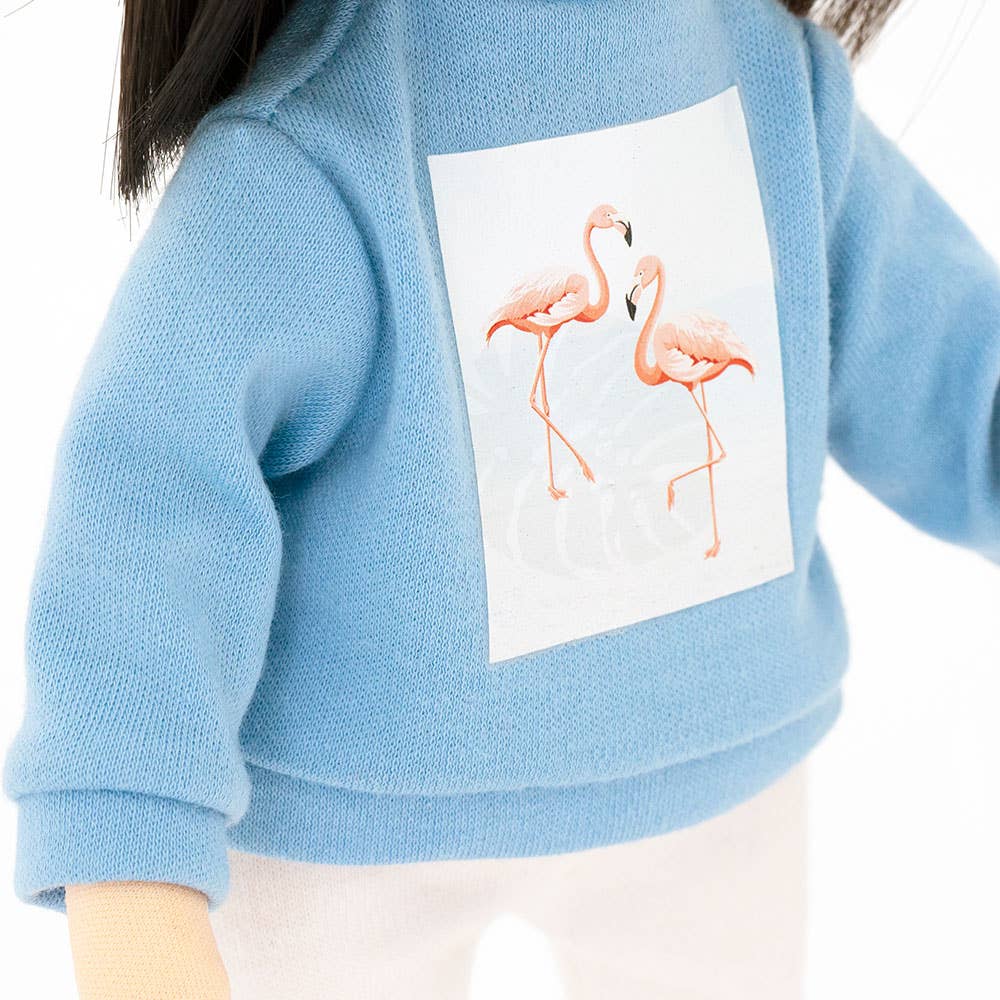 Clothing set: blue sweatshirt, 28 cm
