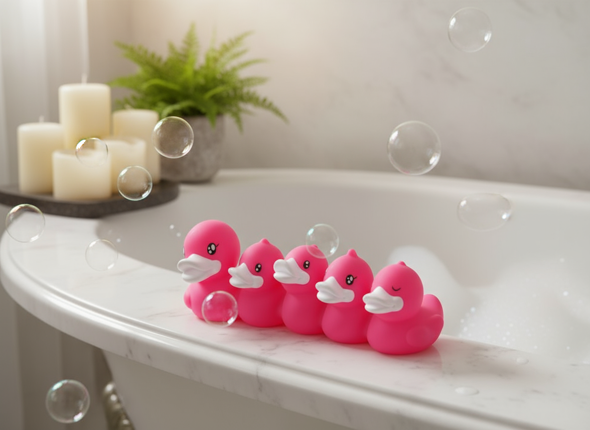 Pink Duck Toothbrush Holder