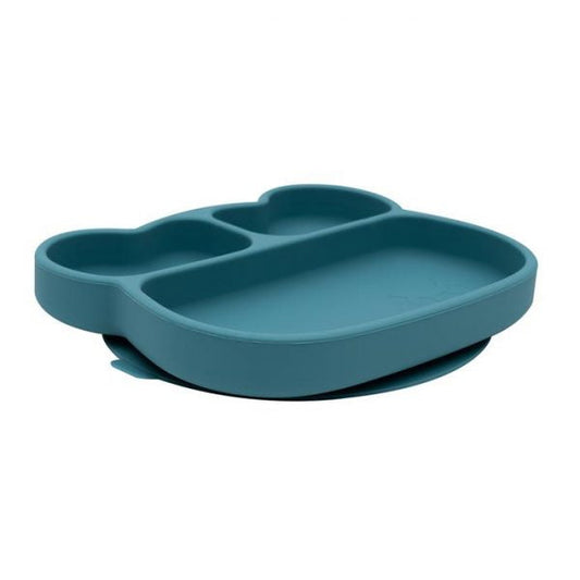 Assiette en Silicone Ours Bleu Canard