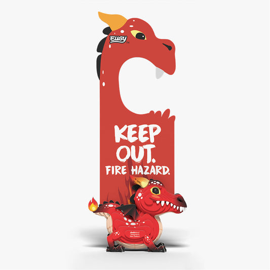 Maquette 3D EUGY D085 Accroche-porte Dragon rouge – vue 2