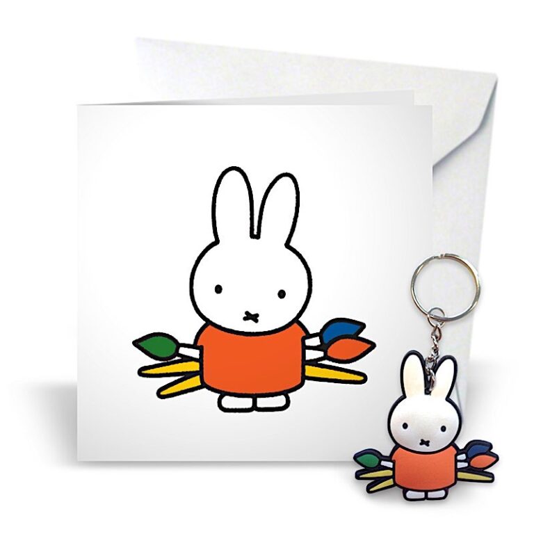Karte mit kleinem Miffy-Rabbit-Artikel