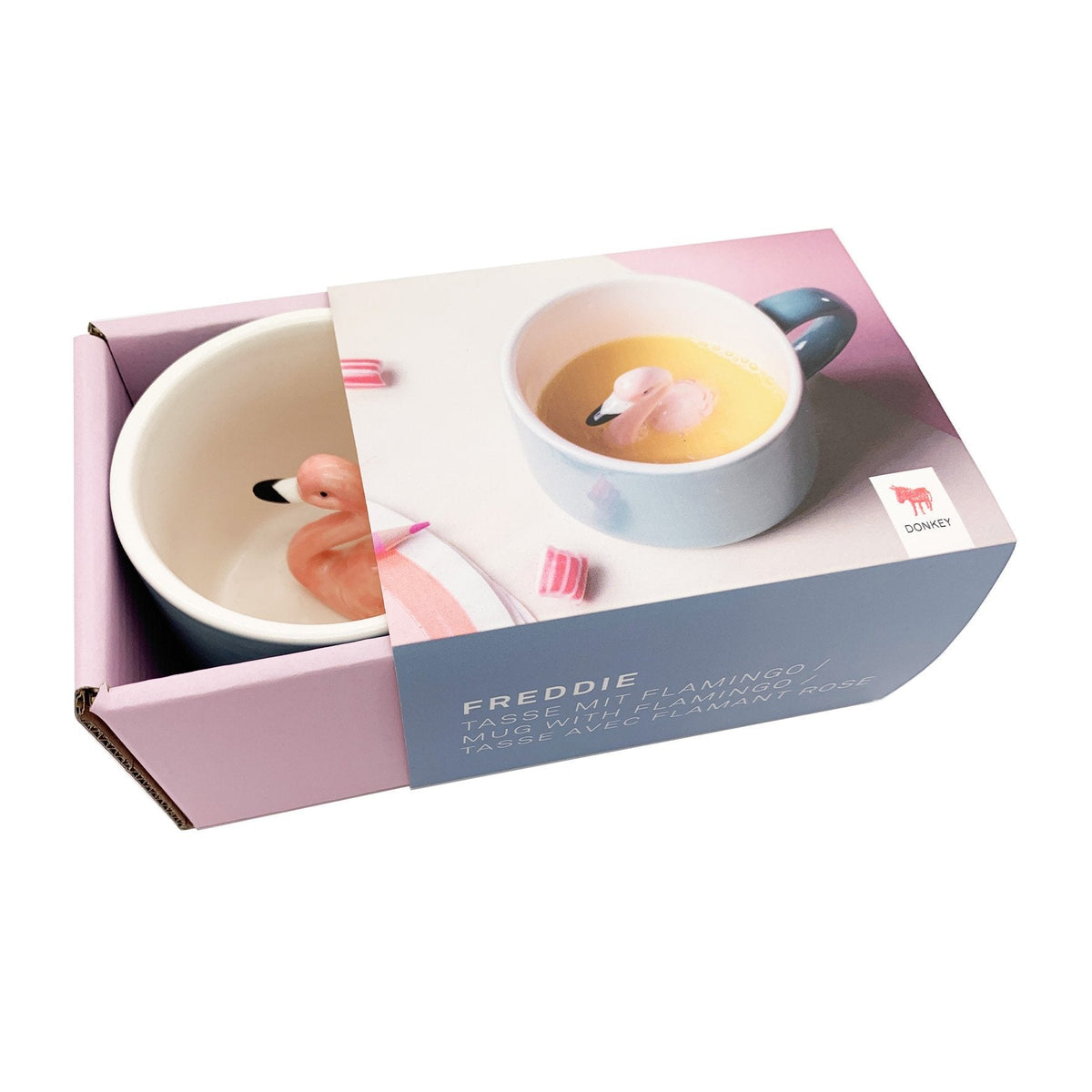 Vue complémentaire : Mug Freddie le Flamant Rose – 150 ml – Donkey Products