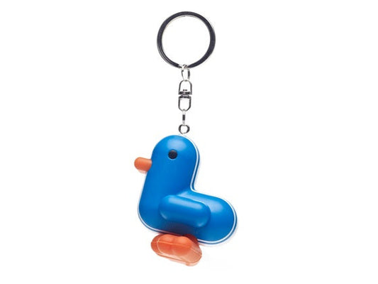 Blauer Renner Ente Schlüsselanhänger
