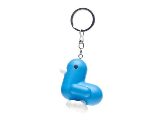 Neonblauer Enten-Schlüsselanhänger