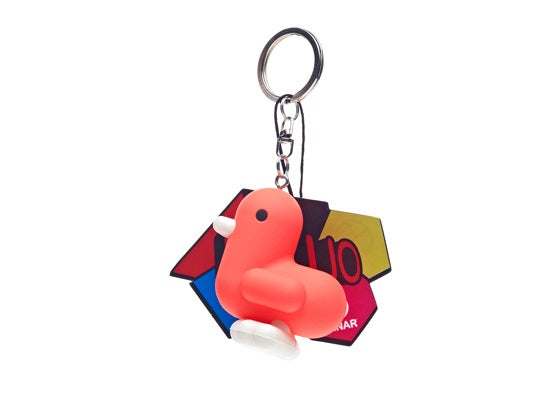 Neon Red Duck Keychain