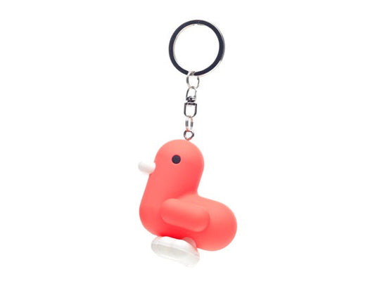 Neonroter Enten-Schlüsselanhänger