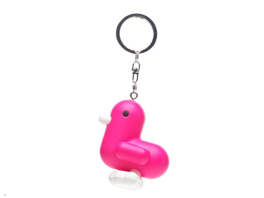 Neonpinker Enten-Schlüsselanhänger