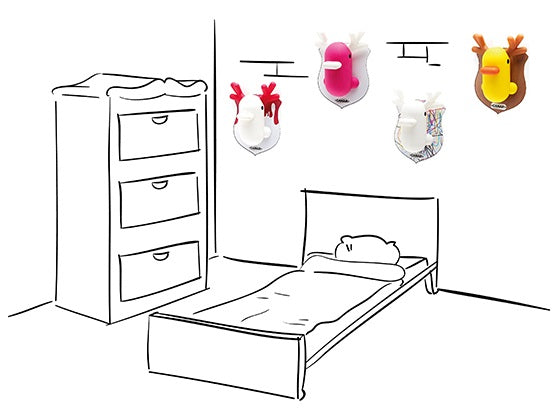 White and Red Duck Wall Piggy Bank