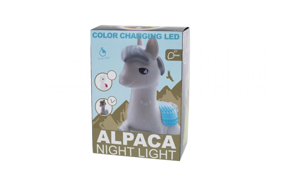 Grijs alpaca nachtlicht