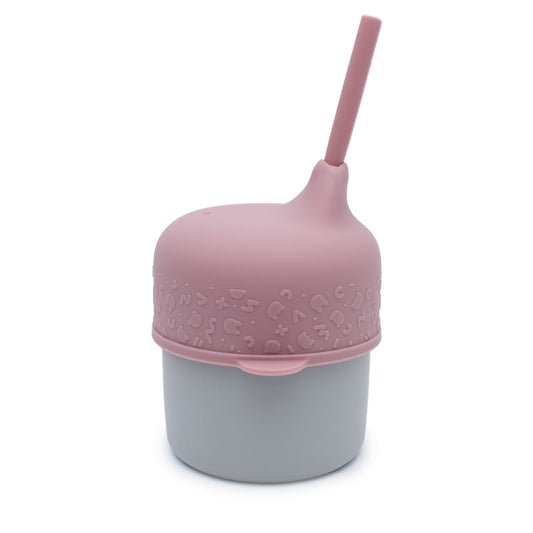 Cover and mini straw dusty pink