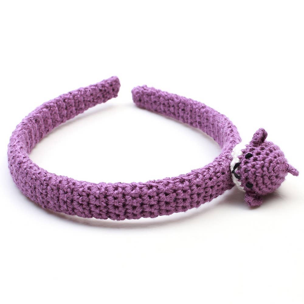 Headband with whalebone detail - Dark purple
