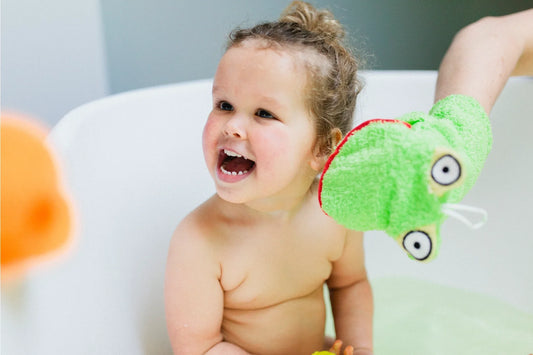 Frosch-Waschhandschuh