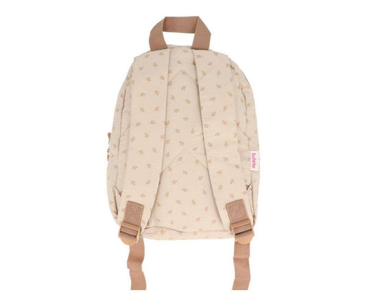 Children's Padded Backpack with Leaves Design - Sand Color