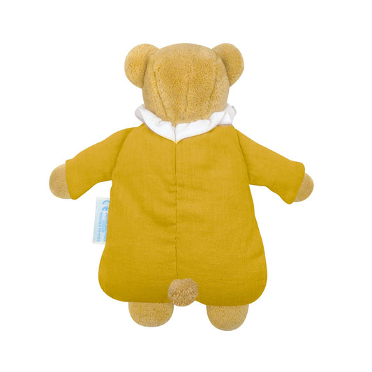 Teddy Bear Bunting Bag with Rattle - Organic Cotton Curry