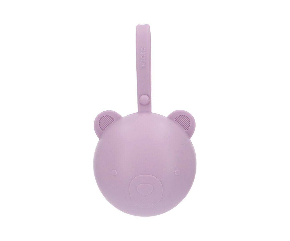 Lilac Bear Silicone Soother Holder