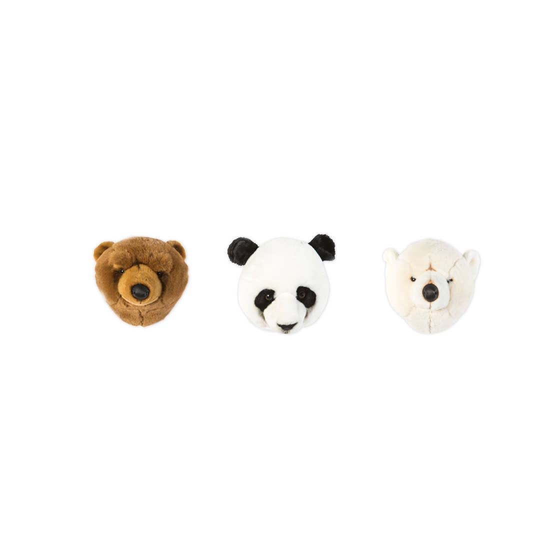 Mini Plush Animal Head Wall Decor: Bear Box