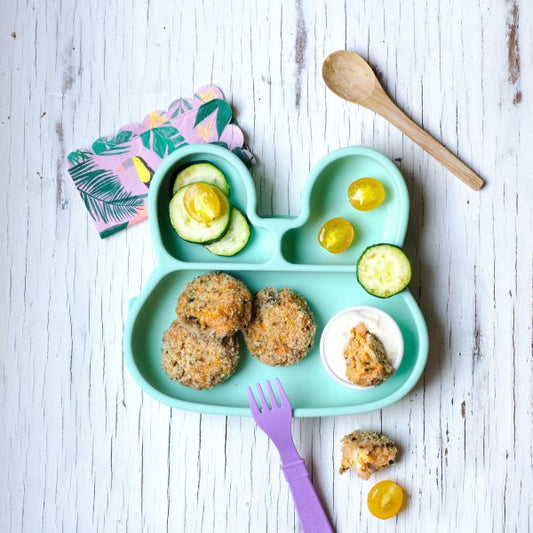Assiette en Silicone Lapin Menthe