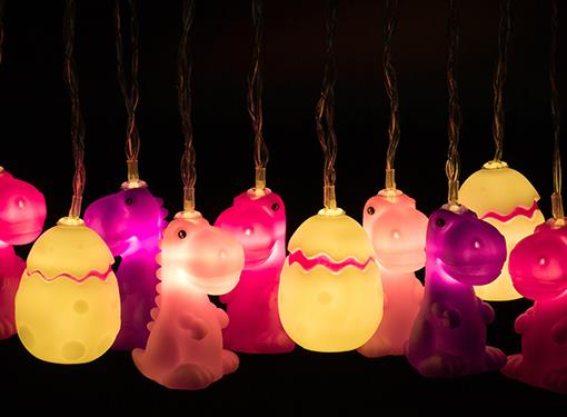 Pink Dinosaur String Lights