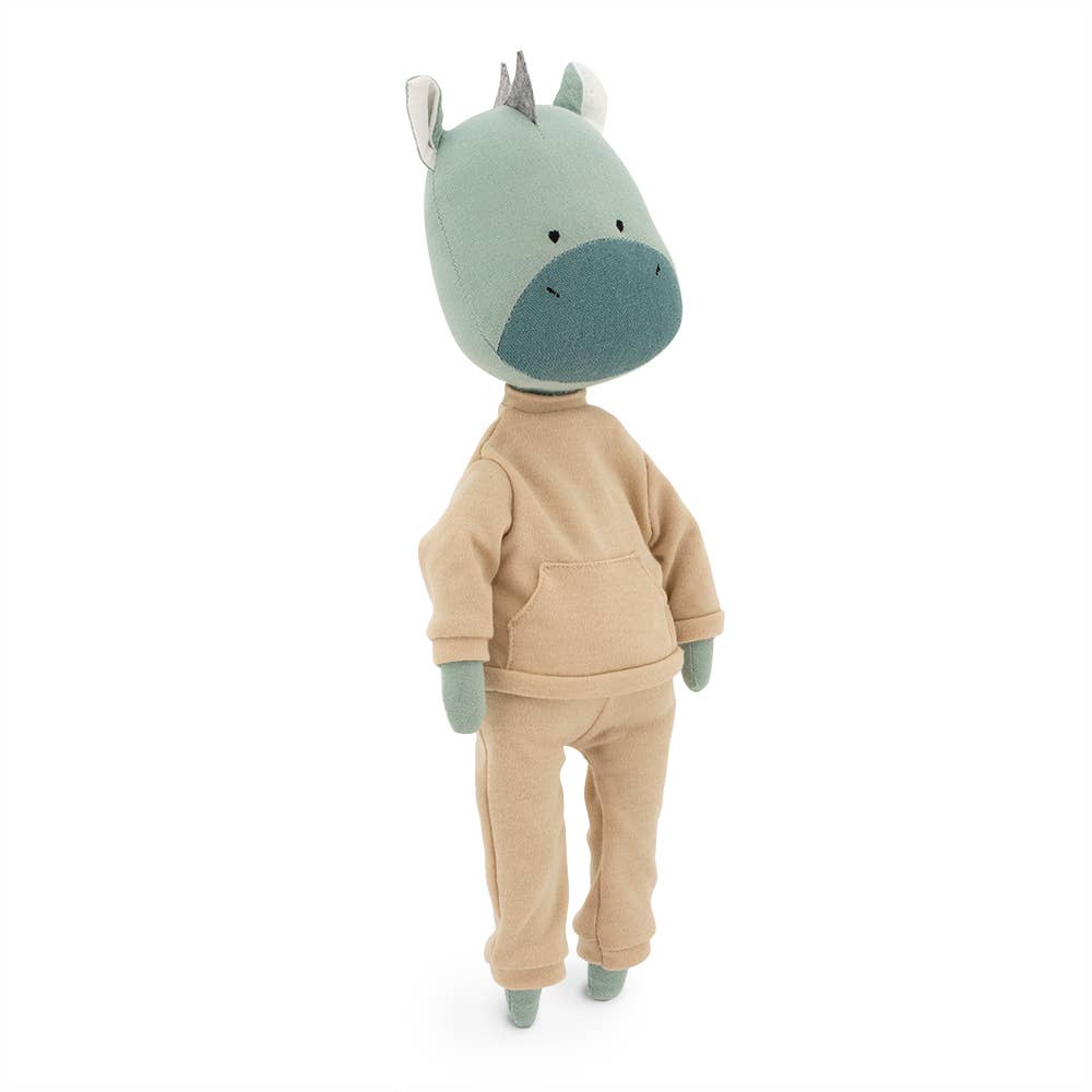 Andy the Dragon Plush Toy: Beige outfit and mermaid tail set - 29 cm