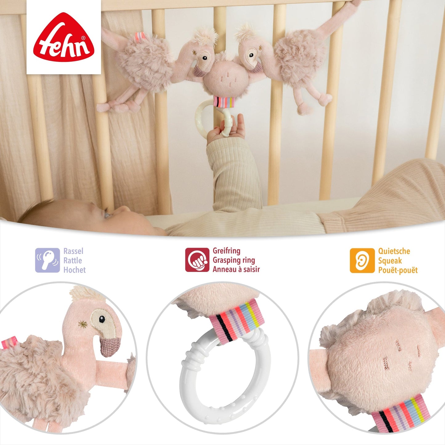 Kinderwagenkette Flamingo