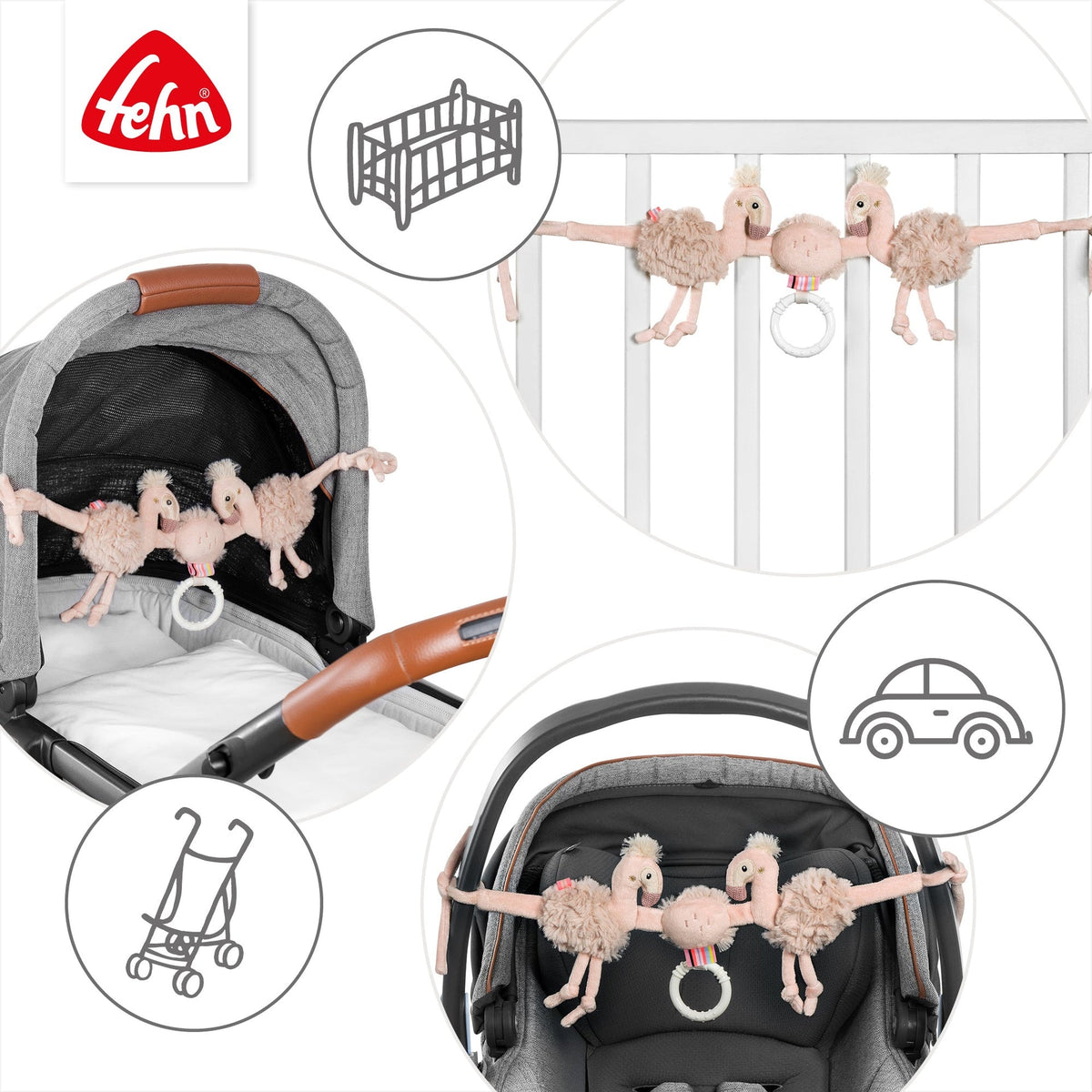Kinderwagenkette Flamingo
