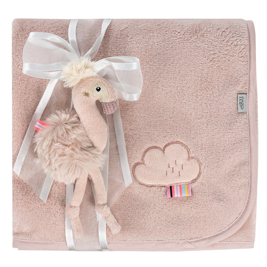 Couverture bébé avec petit flamant rose – 100 × 75 cm